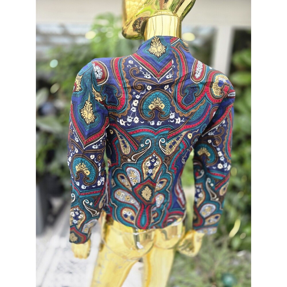 Vtg François Viannay Paris Anastasia Blouse Women’s 36 (S) 100% Wool Paisley - Picture 4 of 12
